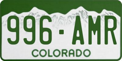 CO license plate 996AMR