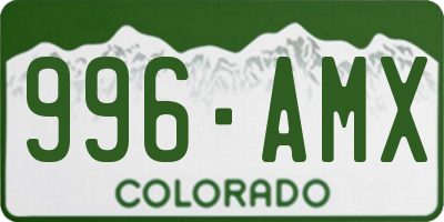 CO license plate 996AMX