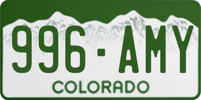 CO license plate 996AMY