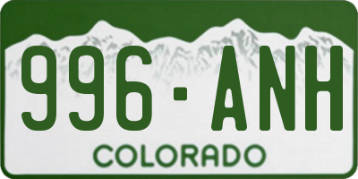 CO license plate 996ANH