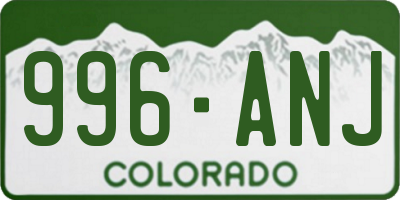 CO license plate 996ANJ