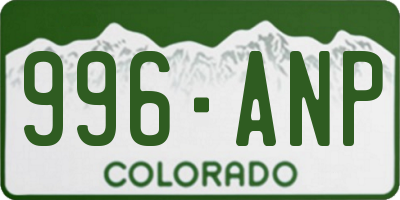CO license plate 996ANP