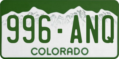 CO license plate 996ANQ