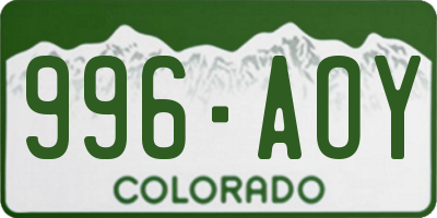CO license plate 996AOY