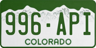 CO license plate 996API