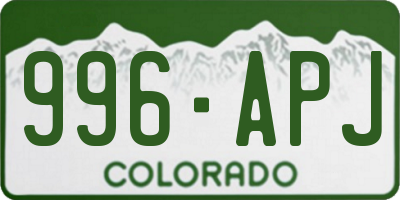 CO license plate 996APJ