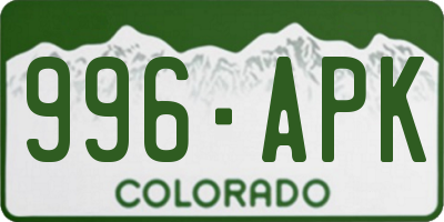 CO license plate 996APK