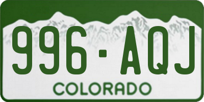 CO license plate 996AQJ