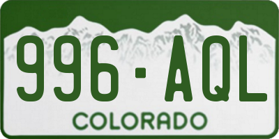 CO license plate 996AQL