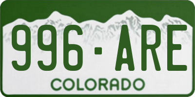 CO license plate 996ARE