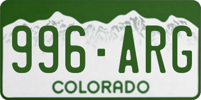 CO license plate 996ARG