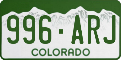 CO license plate 996ARJ