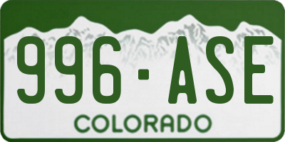 CO license plate 996ASE