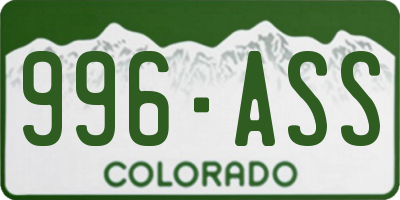 CO license plate 996ASS