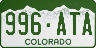 CO license plate 996ATA