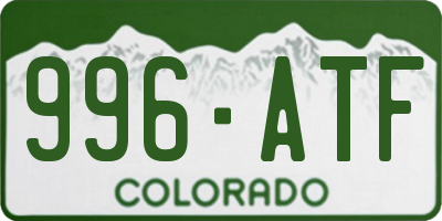 CO license plate 996ATF