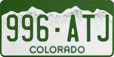 CO license plate 996ATJ