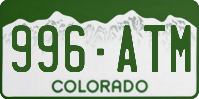 CO license plate 996ATM