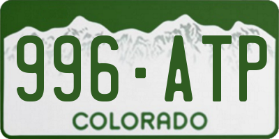 CO license plate 996ATP