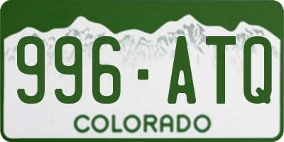 CO license plate 996ATQ