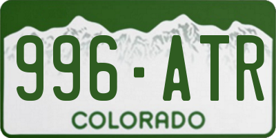 CO license plate 996ATR