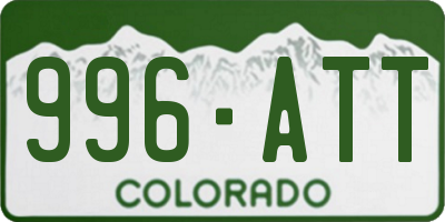 CO license plate 996ATT