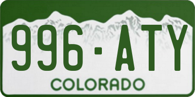 CO license plate 996ATY