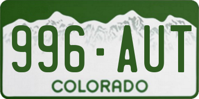 CO license plate 996AUT