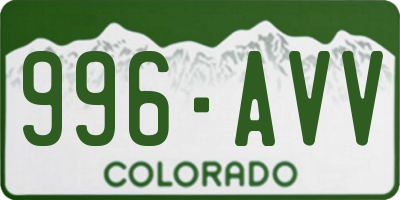 CO license plate 996AVV
