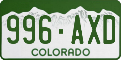 CO license plate 996AXD