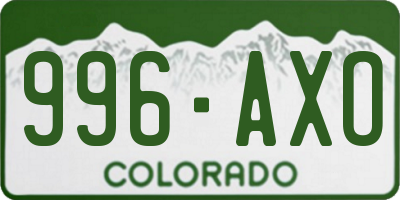CO license plate 996AXO