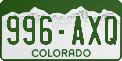 CO license plate 996AXQ