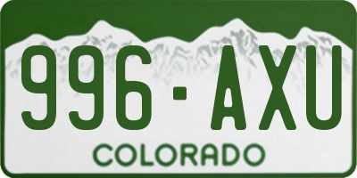 CO license plate 996AXU