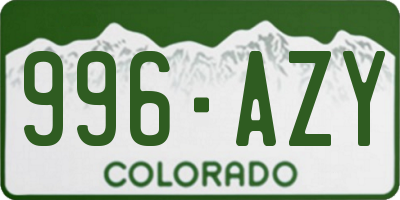 CO license plate 996AZY