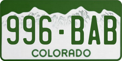 CO license plate 996BAB