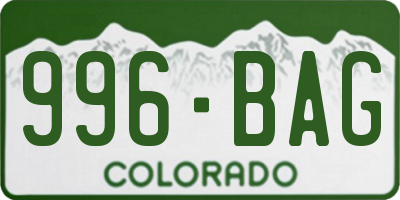 CO license plate 996BAG