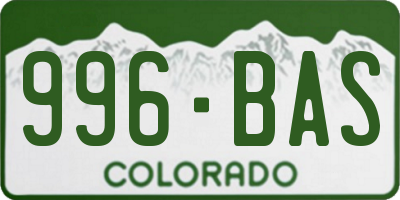 CO license plate 996BAS