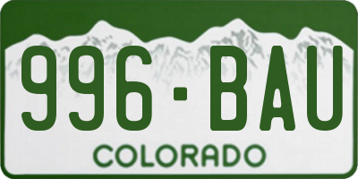 CO license plate 996BAU