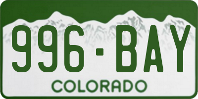 CO license plate 996BAY