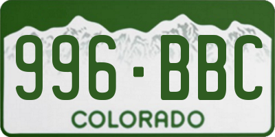 CO license plate 996BBC