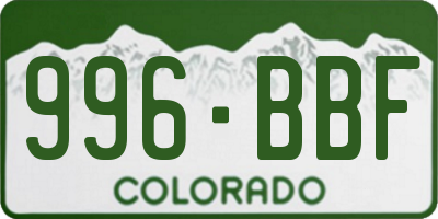 CO license plate 996BBF