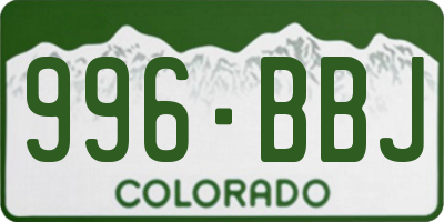 CO license plate 996BBJ