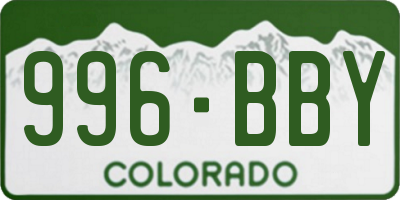 CO license plate 996BBY