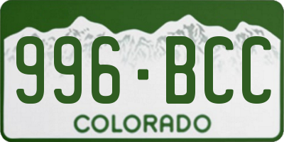 CO license plate 996BCC