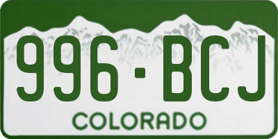 CO license plate 996BCJ
