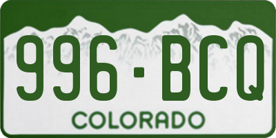 CO license plate 996BCQ