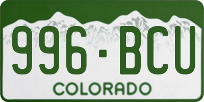 CO license plate 996BCU