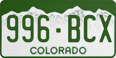 CO license plate 996BCX