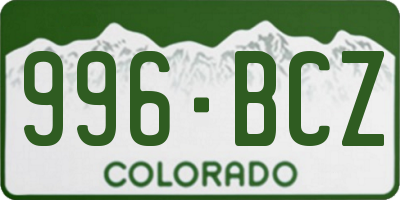 CO license plate 996BCZ