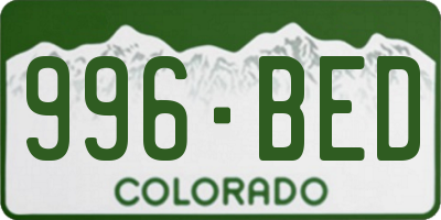 CO license plate 996BED
